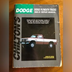 10330 Chilton Dodge Plymouth Trucks Repair Manual 1989 Thru 1991 PB 8166